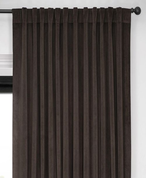 Half Price Drapes Java Signature Extra Wide Velvet Blackout Curtain - Java