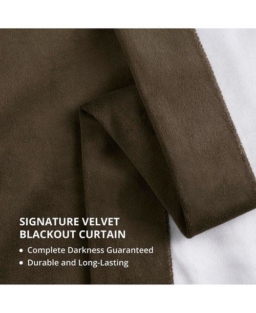Half Price Drapes Java Signature Extra Wide Velvet Blackout Curtain - Java