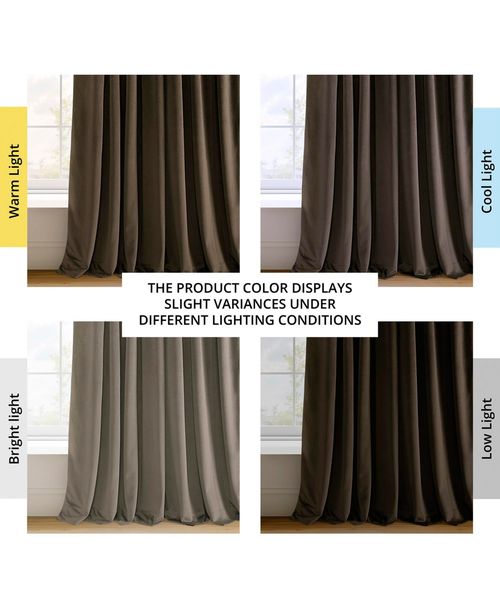 Half Price Drapes Java Signature Extra Wide Velvet Blackout Curtain - Java
