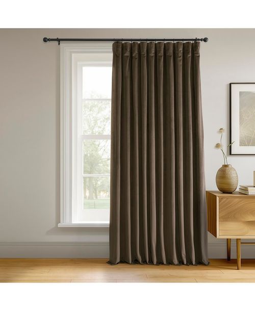 Half Price Drapes Java Signature Extra Wide Velvet Blackout Curtain - Java