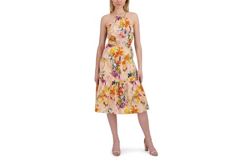 Laundry by Shelli Segal Women's Beaded Halter Midi Dress - Light rose