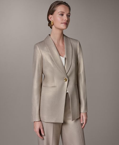 Donna Karan New York Women's Shawl Collar Jacket - Lightt Fawn/Gold