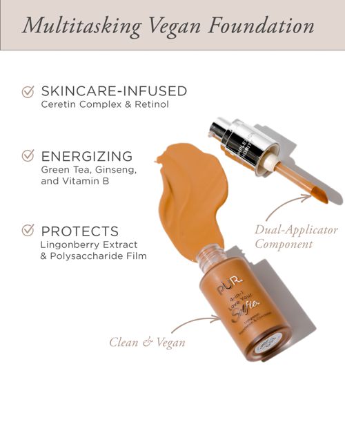 PUR 4-In-1 Love Your Selfie Longwear Foundation & Concealer - DG3 Caramel - dark w/ golden undertones