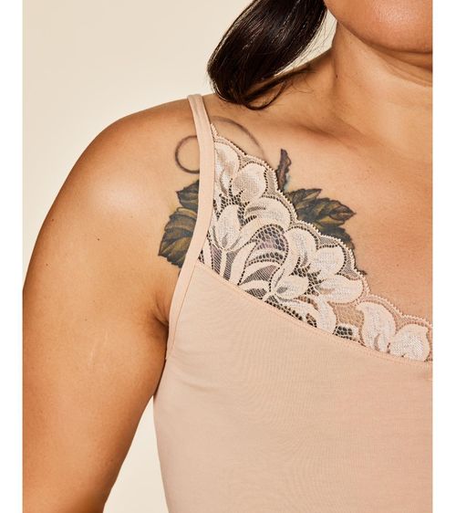 Meadow Women's Luna Lace Cotton Cami 2PK - Buff