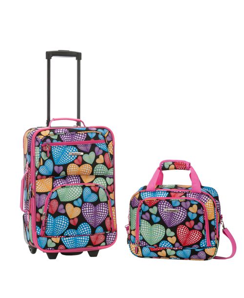 Rockland 2-Pc. Pattern Softside Luggage Set - Hearts