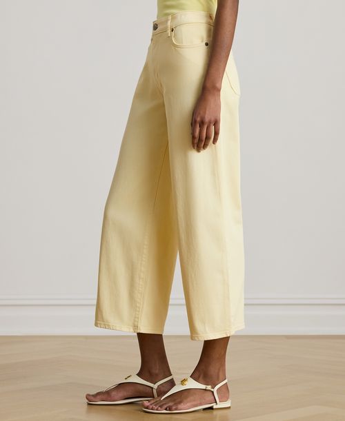 Lauren Ralph Lauren Petite High-Rise Wide-Leg Cropped Jeans - Light Sunfaded Yellow
