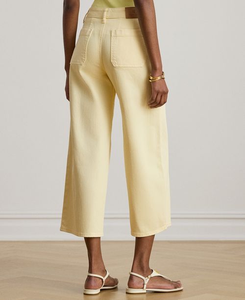 Lauren Ralph Lauren Petite High-Rise Wide-Leg Cropped Jeans - Light Sunfaded Yellow