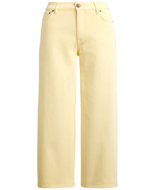 Lauren Ralph Lauren Petite High-Rise Wide-Leg Cropped Jeans - Light Sunfaded Yellow