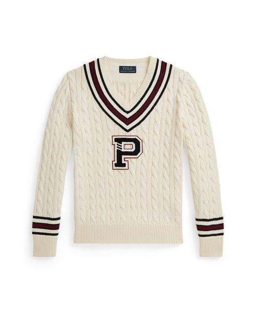 Polo Ralph Lauren Boys 8-20 Stripe Detail Cricket Sweater - Clubhouse Cream