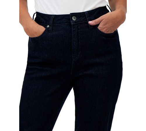 Style & Co Petite High-Rise Natural Straight-Leg Jeans, Petite & Petite Short, Created for Macy's - Indigo Rinse