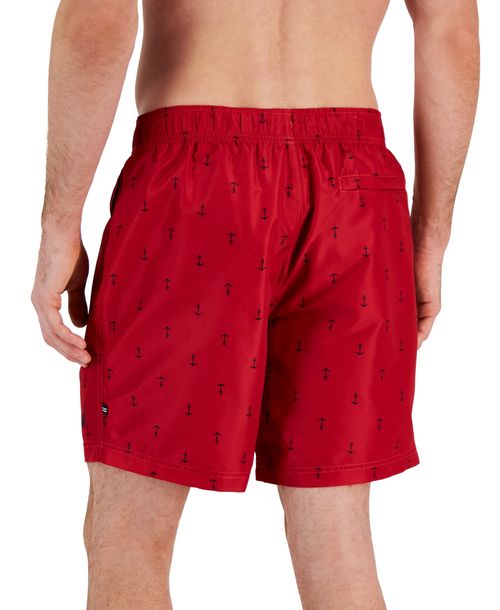 Nautica Men's Quick-Dry Anchor-Print 8" Swim Trunks - Nautica Red