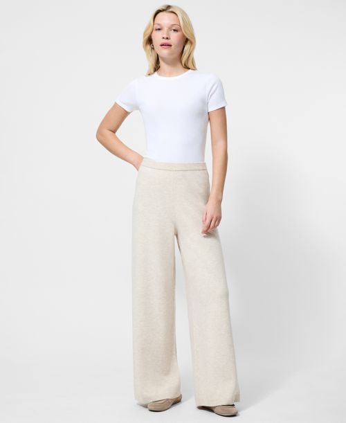 French Connection Women's Marley Knit Wide Leg Pants - Oatmeal