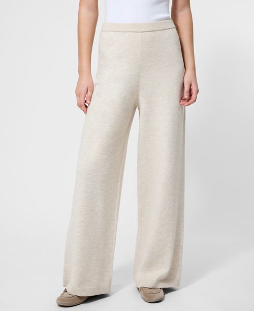 French Connection Women's Marley Knit Wide Leg Pants - Oatmeal