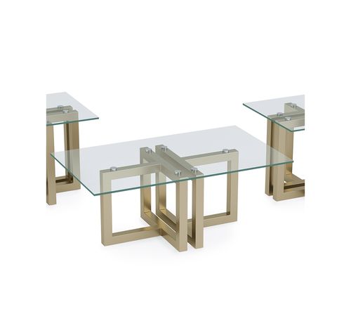 Emila 3-Pc. Rectangle Coffee Table and Rectangle End Tables Set - Clear, Champagne