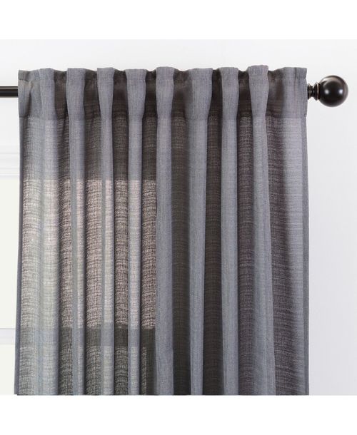 Chanasya Premium 2-Panel Faux Belgian Flax Textured Semi Sheer Curtains - for Windows Living Room Bedroom Patio - Partial Sheer Drapes for Privacy & H