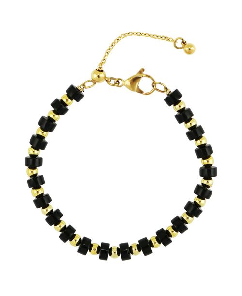 Stainless Steel Beaded Bracelet - Gold
