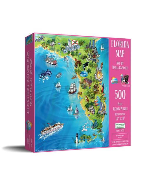 SunsOut Florida Map 500 piece Jigsaw Puzzle for Adults