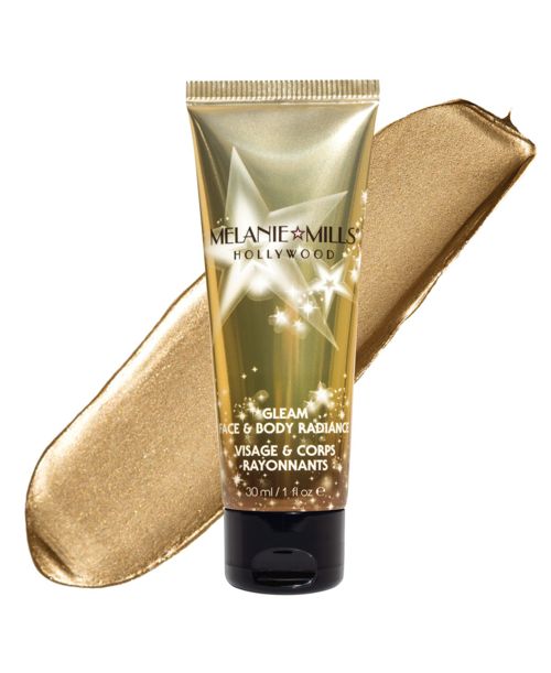 Melanie Mills Hollywood Gleam Face and Body Radiance All in One Makeup, Moisturizer and Glow, 1 oz - Disco Gold