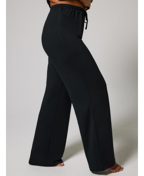 Lovall Women's Soft Touch Wide Leg Lounge Set - Black