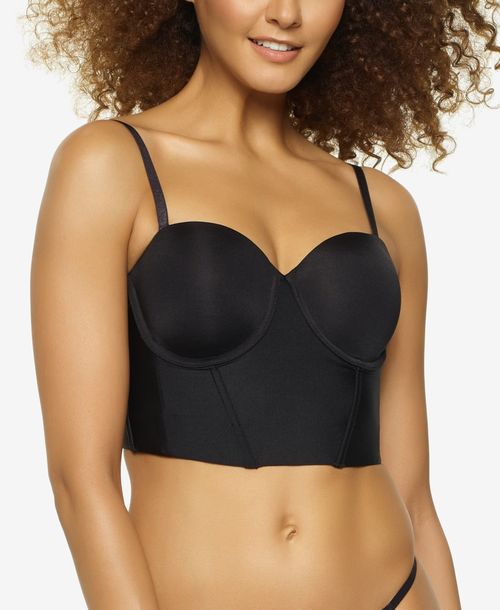 Felina Body Veil Longline Low Back Convertible Strapless Bra - Black