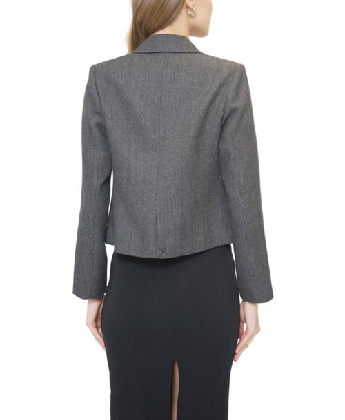 Central Park West Women's Crystal Pins & Chains Cropped Blazer - Black