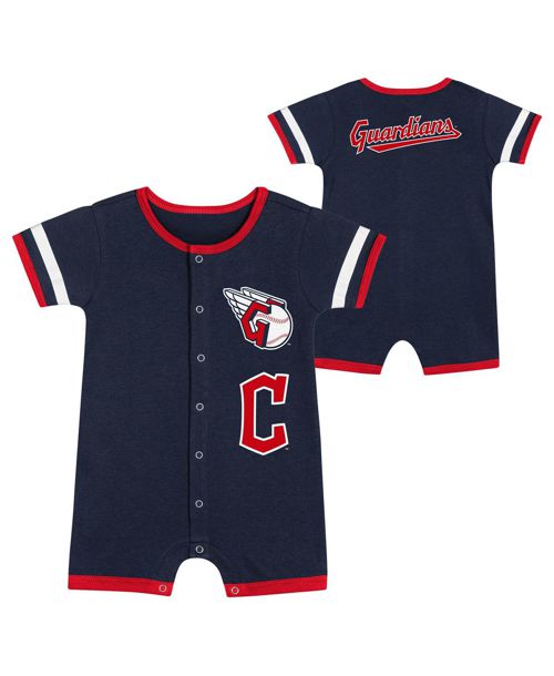 Outerstuff Baby Boys and Girls 2-Piece Navy Cleveland Guardians Double Hit Coverall Set - Navy