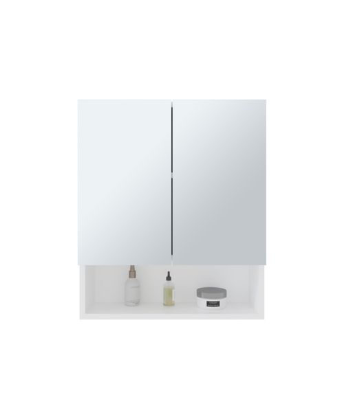 Colfax Medicine Cabinet, 2 Doors, 3 Shelves, 1 Mirror, White - White