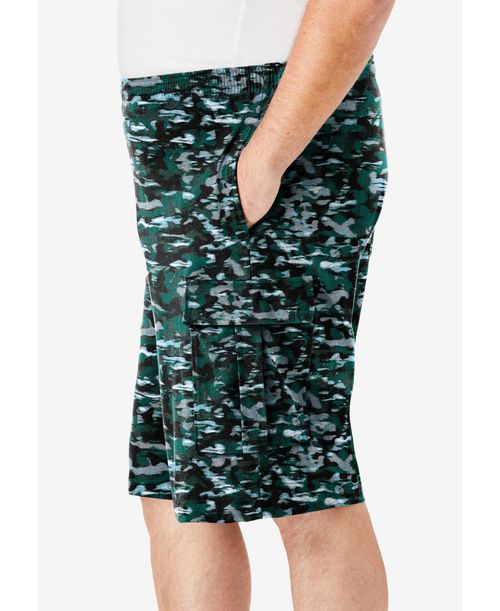 KingSize Big & Tall Lightweight Jersey Cargo Shorts - Camo