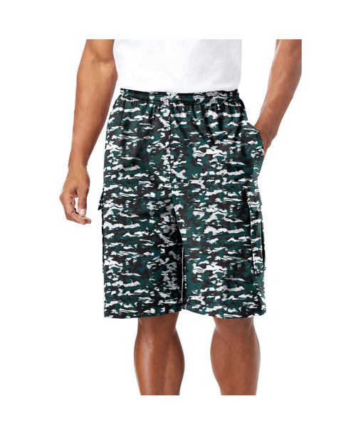 KingSize Big & Tall Lightweight Jersey Cargo Shorts - Camo
