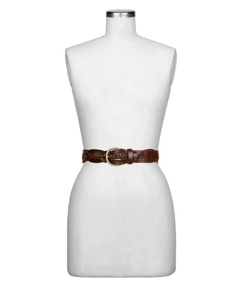 Patricia Nash Women's Melissa Braided Leather Belt - Cognac