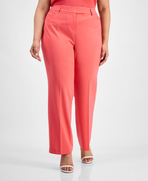 Tahari Asl Plus Size Bird Eye Pants - Sunset