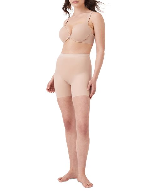 Spanx Women's Thinstincts 2.0 High-Waisted Mid-Thigh Girl Shorts - Champagne Beige