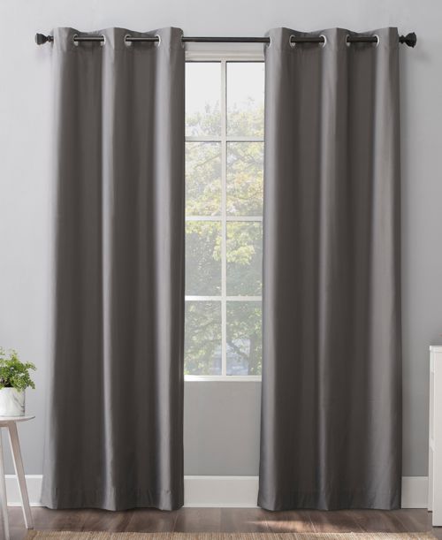 Cyrus Thermal 100% Blackout Grommet Curtain Panel - Gray