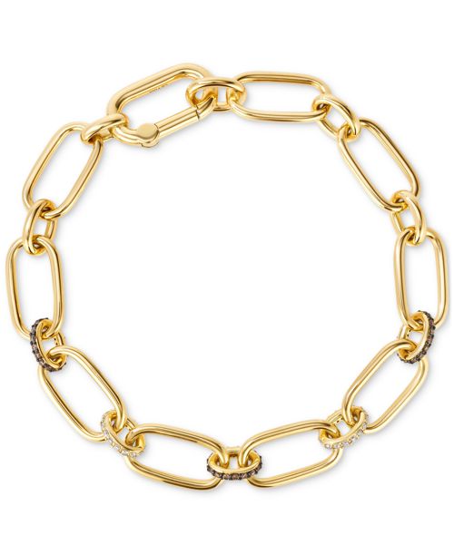 Le Vian Chocolate Diamond (1/3 ct. t.w.) & Nude Diamond (1/4 ct. t.w.) Link Bracelet in 14k Yellow Gold - Yellow Gold