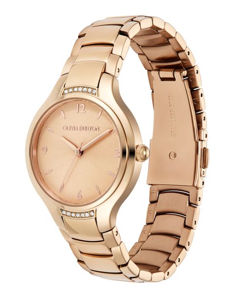 Olivia Burton Women's Lea Rose Gold-Tone Stainless Steel Watch 34mm - Rose Gold