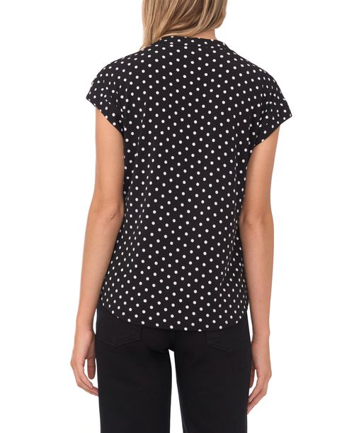 Vince Camuto Women's V-Neck Front Placket Blouse - Rich Black