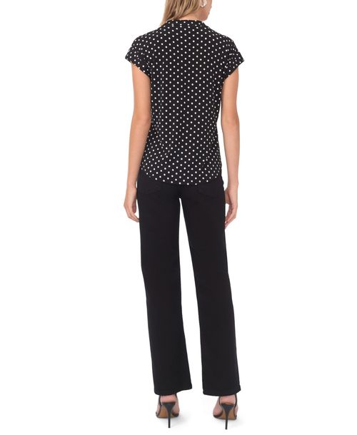 Vince Camuto Women's V-Neck Front Placket Blouse - Rich Black