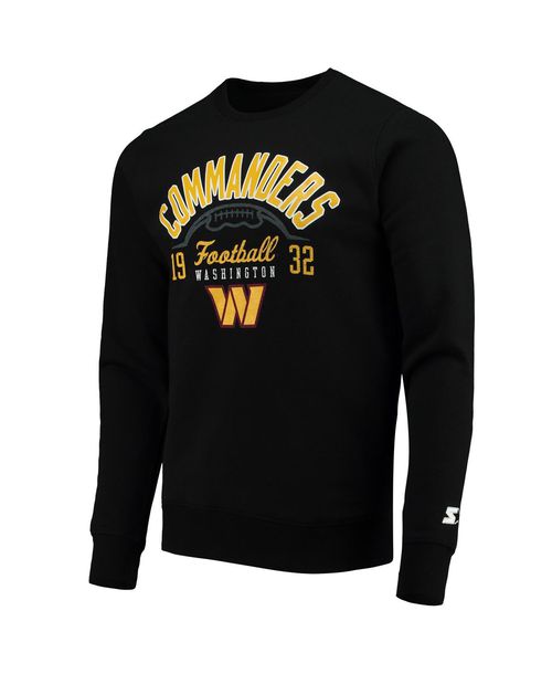 Men's Starter Black Washington Commanders Pullover Sweatshirt - Black