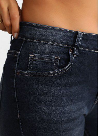 Modlily Black Button Regular High Waisted Denim Shorts - S