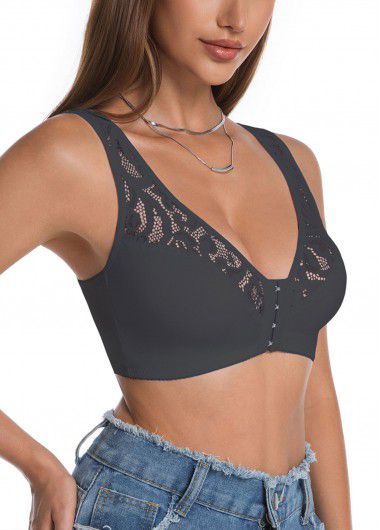 Modlily Sexy Babydoll Lingerie Chemises Black Push Up V Neck Bra - 2XL