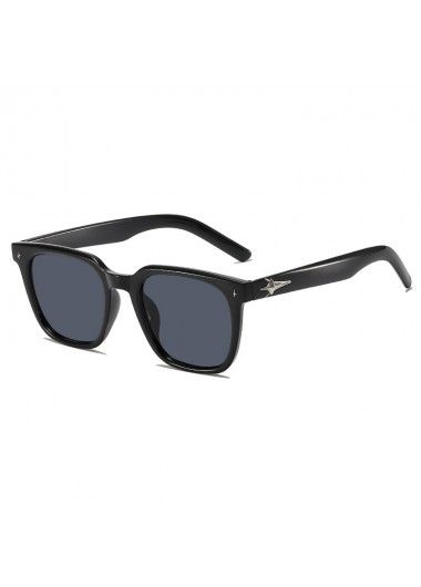 Modlily Black Plastic Star Design Square Sunglasses - One Size