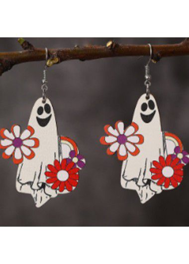 Modlily Halloween Design Floral Beige Alloy Earrings - One Size