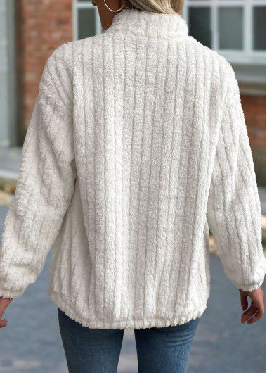 Modlily Beige Tummy Coverage Long Sleeve Stand Collar Coat - M