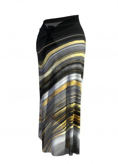 Modlily Marble Print Black One Piece Swimwear - S