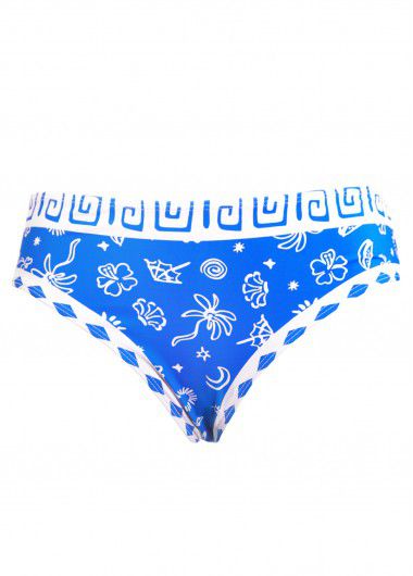 Modlily Cut Out Mid Waisted Floral Print Blue Tankini Set - XL