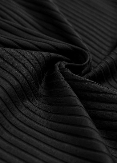 Modlily Surplice Feathers Print Black Tankini Set - L