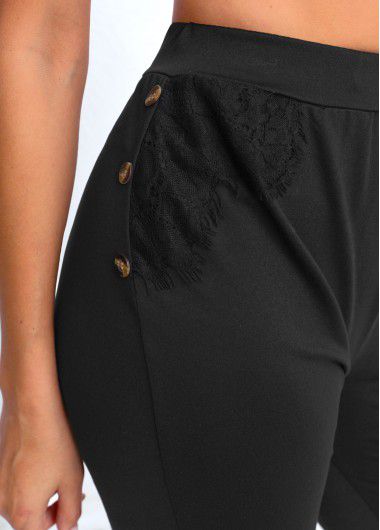 Modlily Black High Waisted Capri Elastic Waist Leggings - M