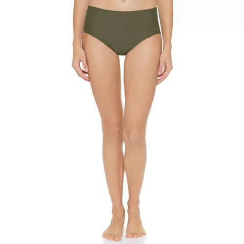 DKNY Women's Seamed High-Waist Bikini Bottoms Swimwear Size Moss green  L