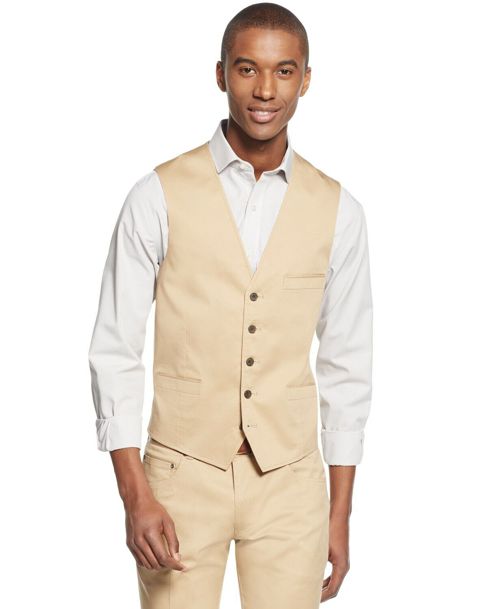INC International Concepts Men's Collins Slim-Fit Vest Travertine Tile Size S