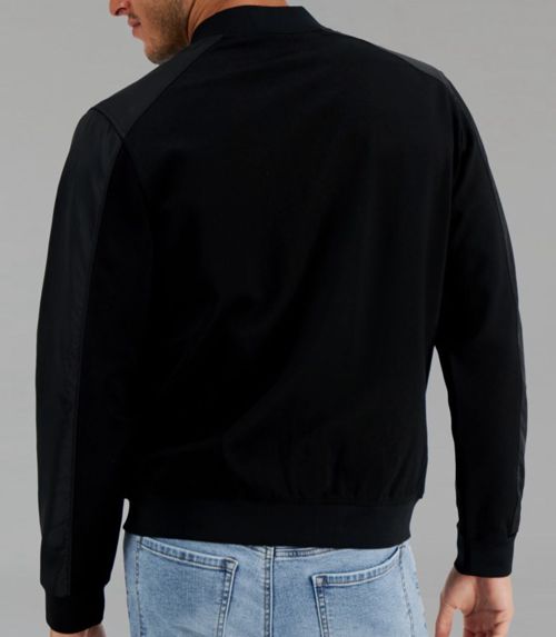 $59 And Now This Men's Black Raglan Zip Up Bomber Coat Jacket Size S